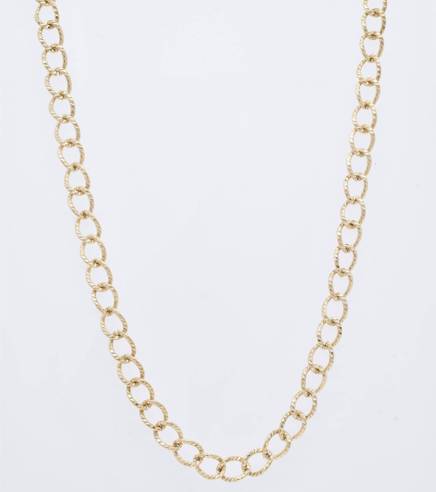 Gold oval link necklace - 210070