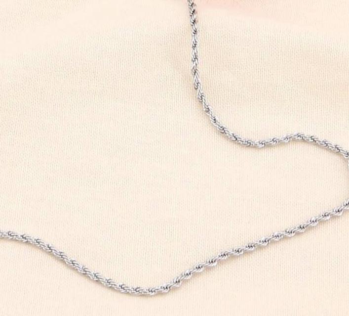 Silver twisted chain necklace - 0123515