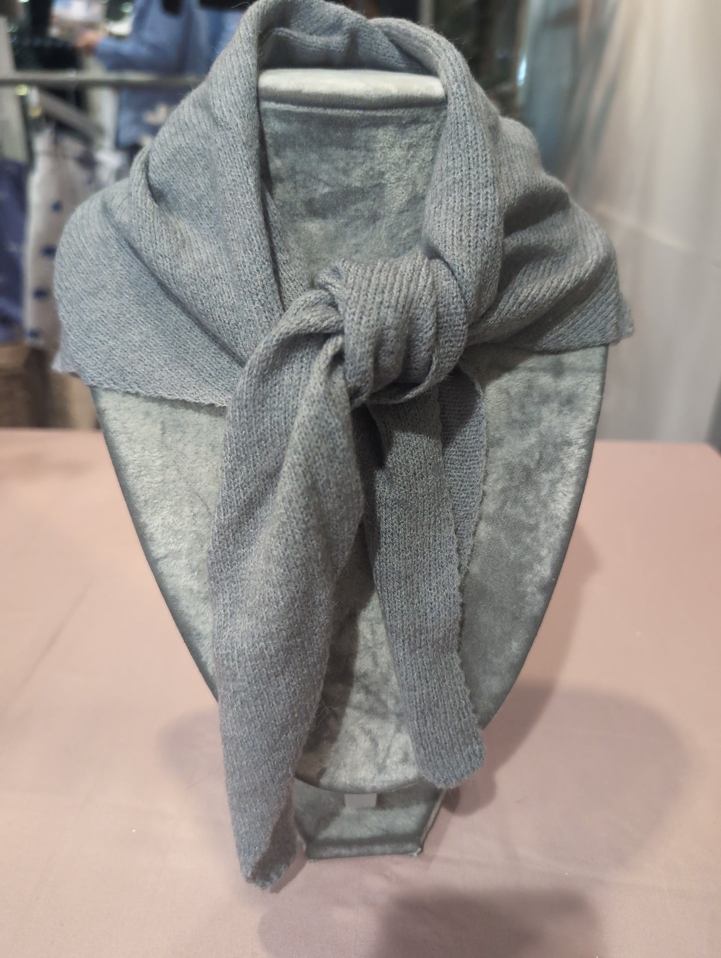 Grey triangle scarf