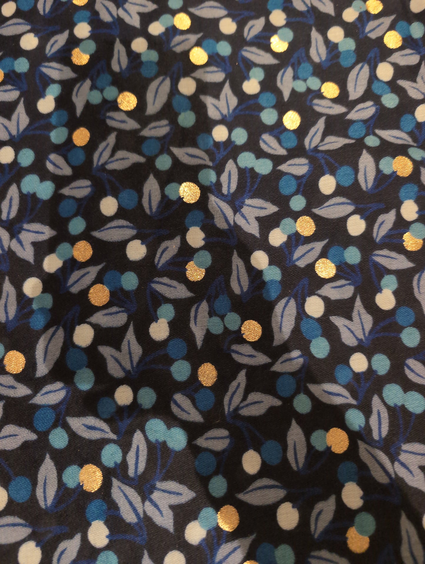 Navy blue berries scarf