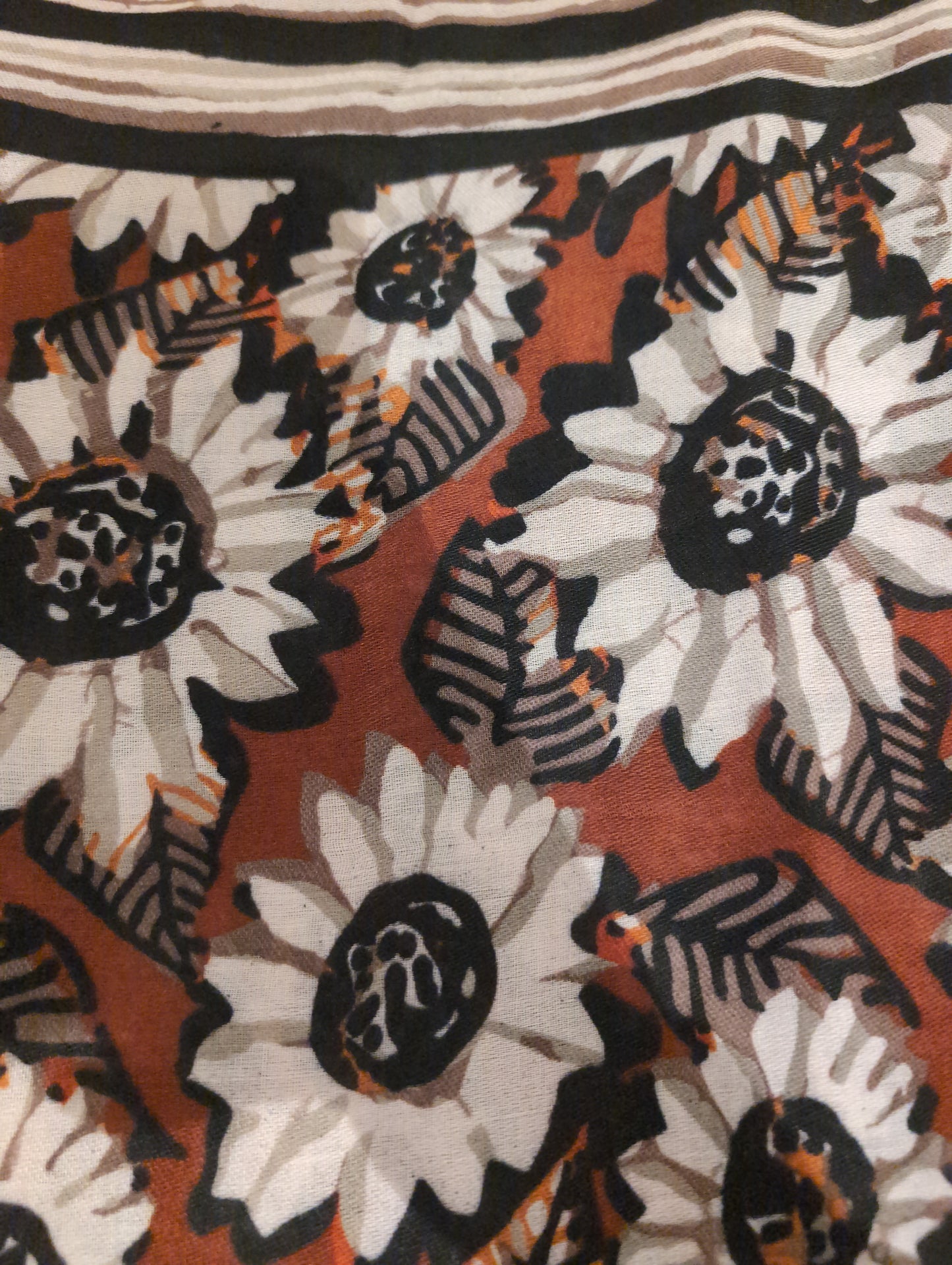 Rust floral scarf