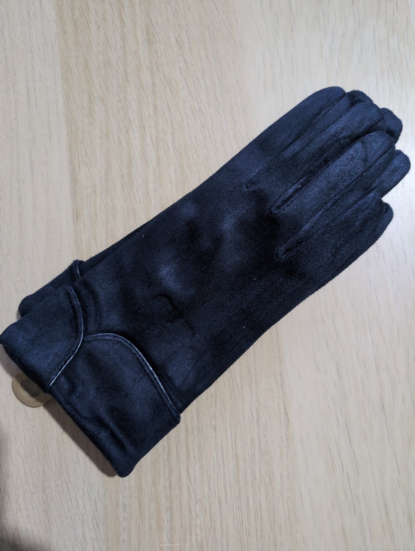Navy Scallop Edge Gloves
