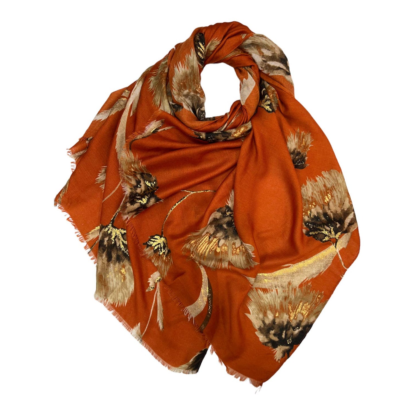 Orange thistle scarf