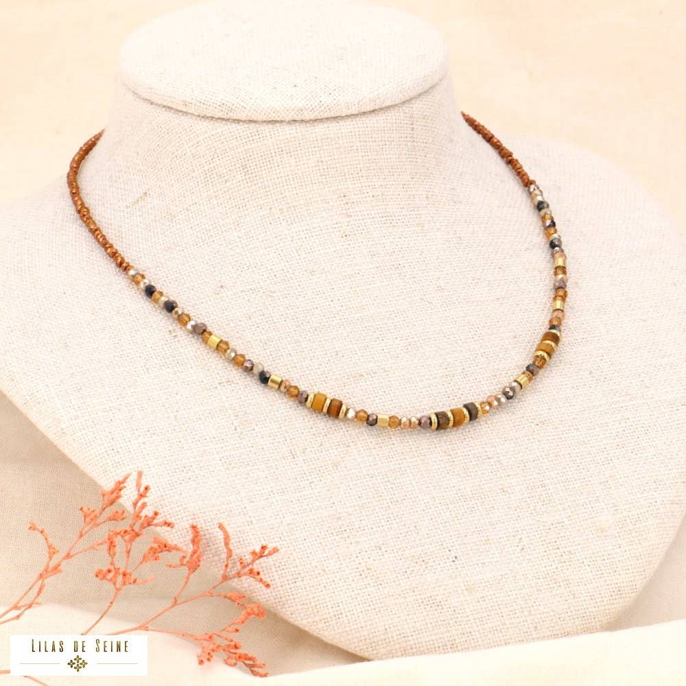 Stainless steel short dark green crystal stones necklace 0123539