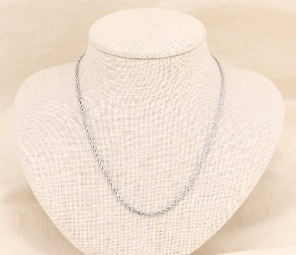 Silver twisted chain necklace - 0123515