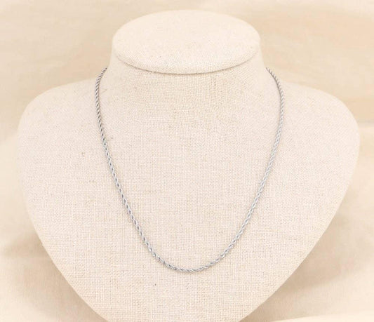 Silver twisted chain necklace - 0123515