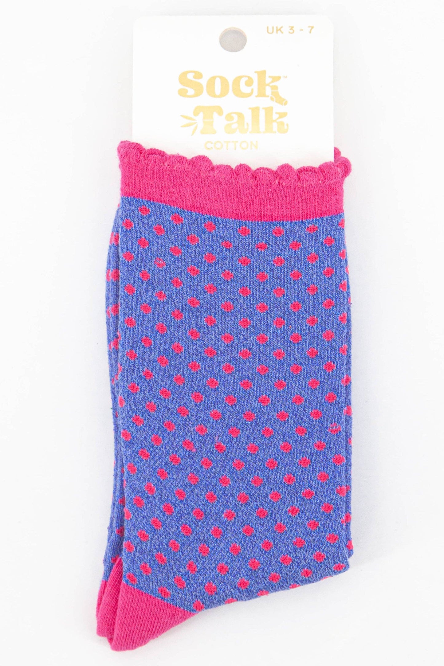 Blue & Pink Spot Glitter Socks