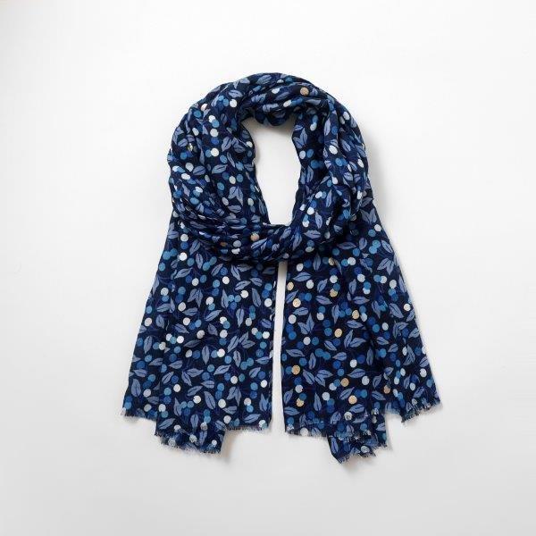 Navy blue berries scarf