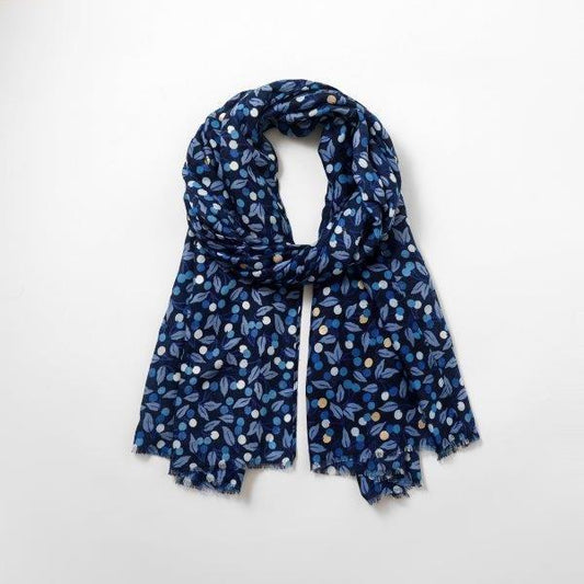 Navy blue berries scarf