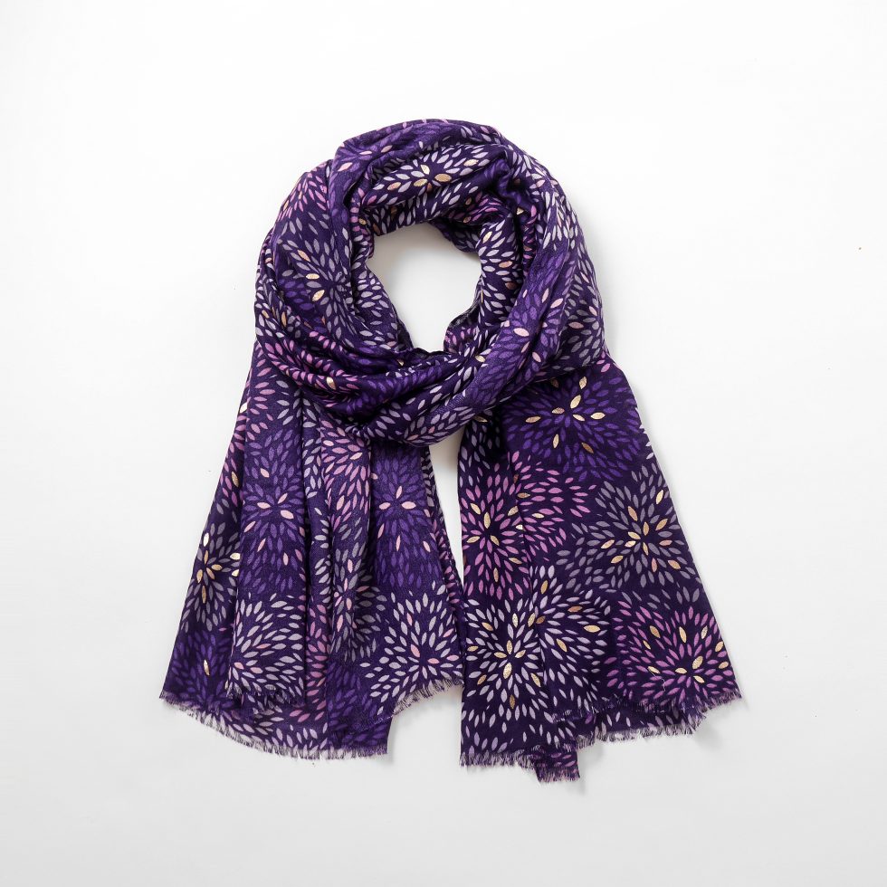 Purple fireworks scarf