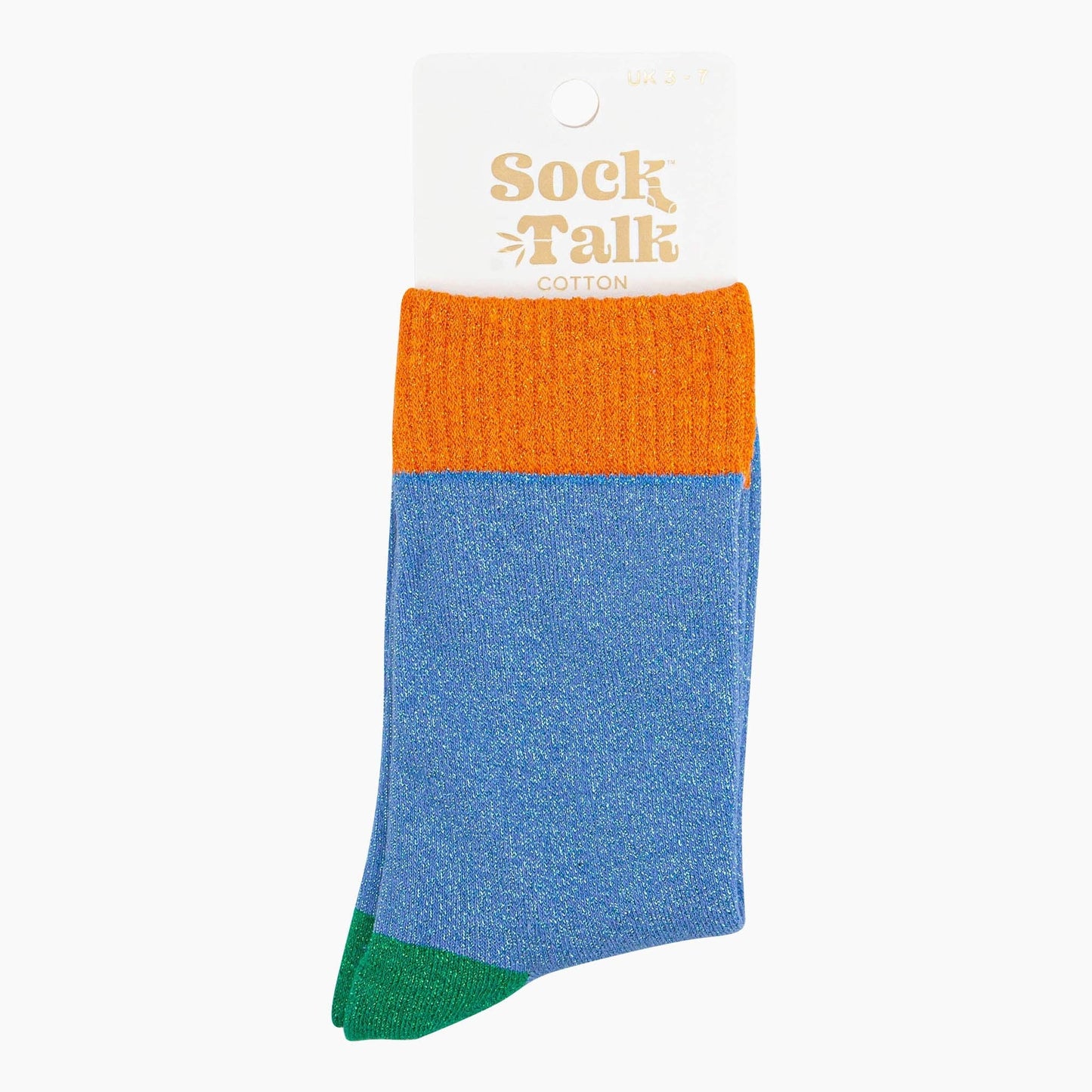 Blue/Orange Colour Burst Glitter Socks
