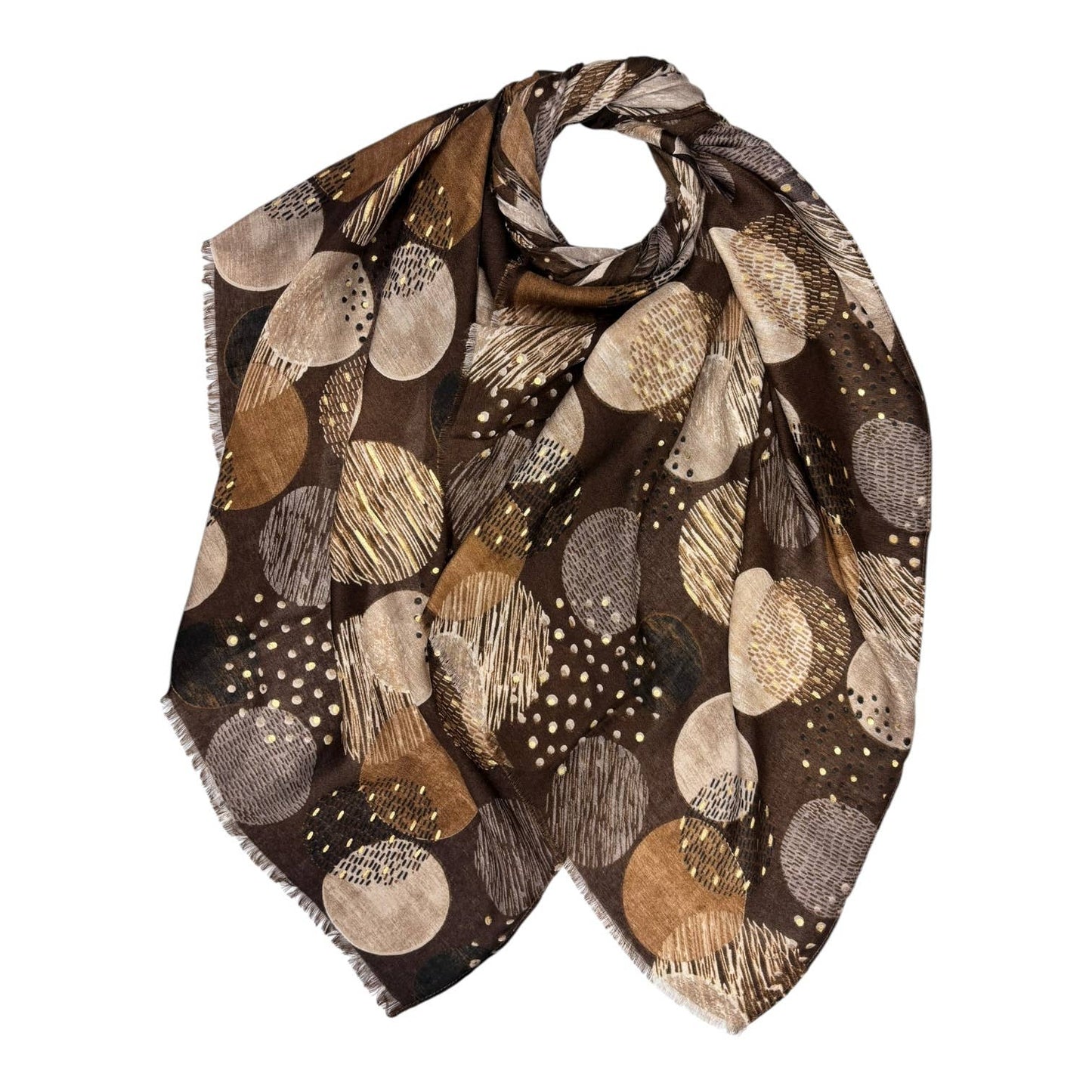 Brown large spots scarf