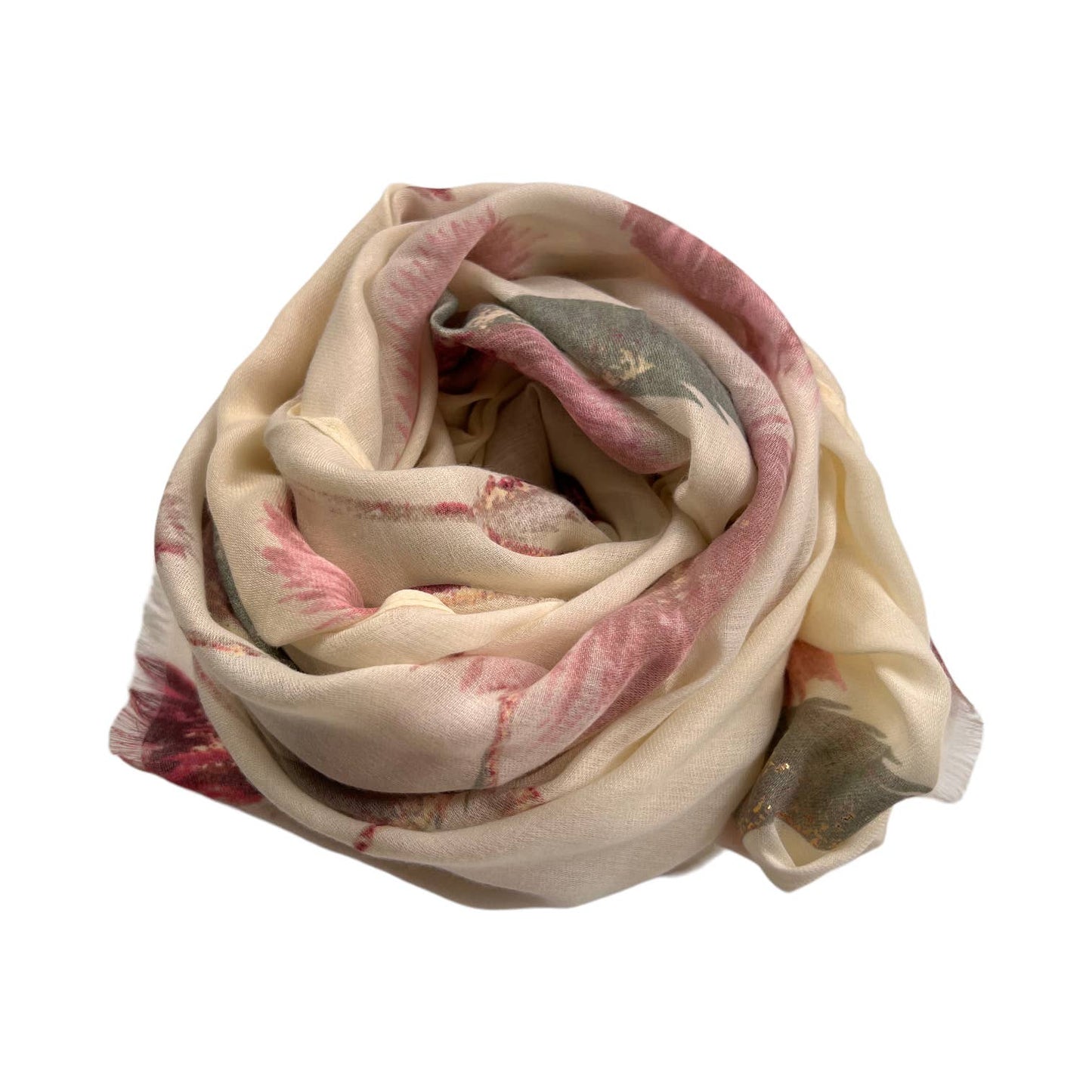 Green thistle dusty miller scarf