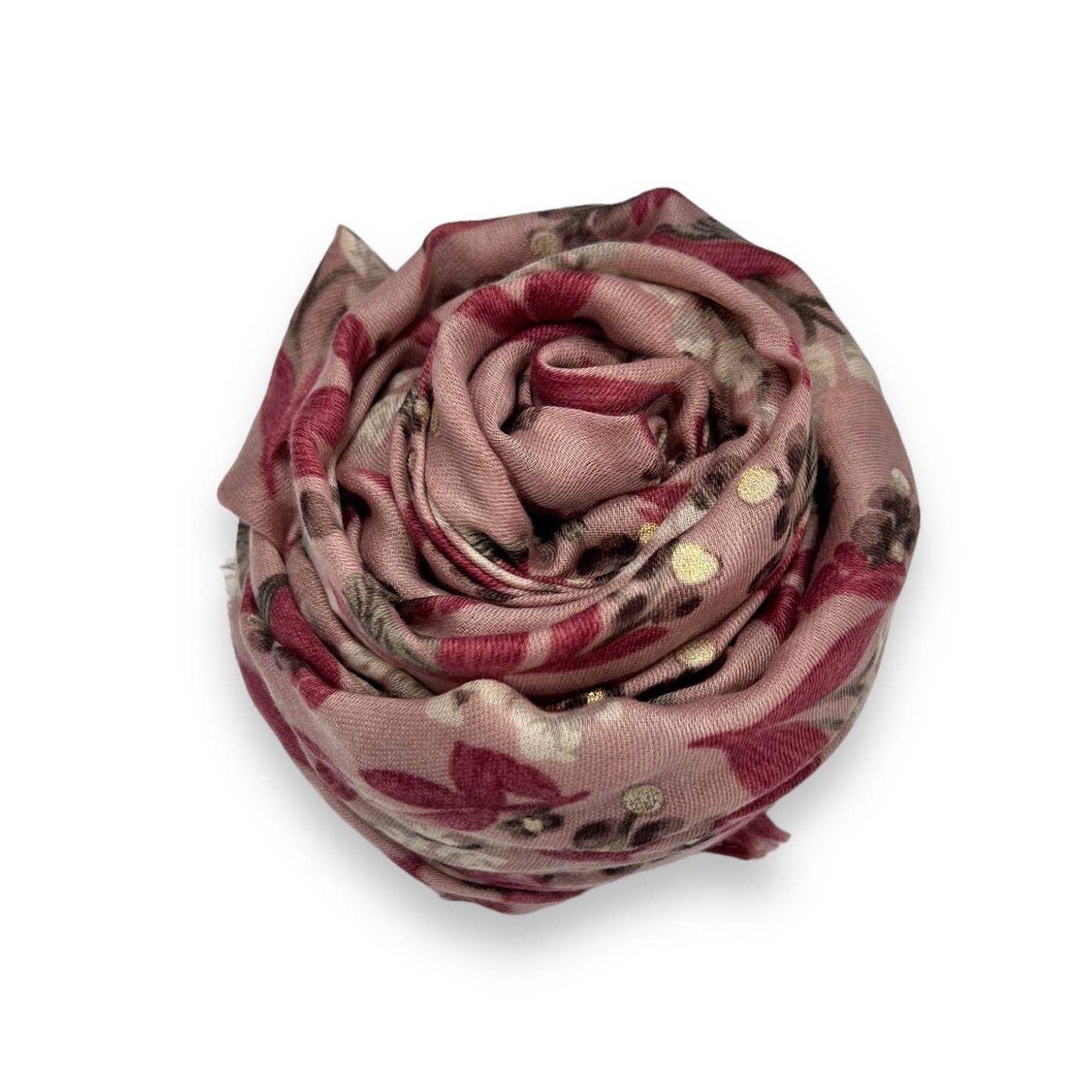 Pink tulip print berries scarf
