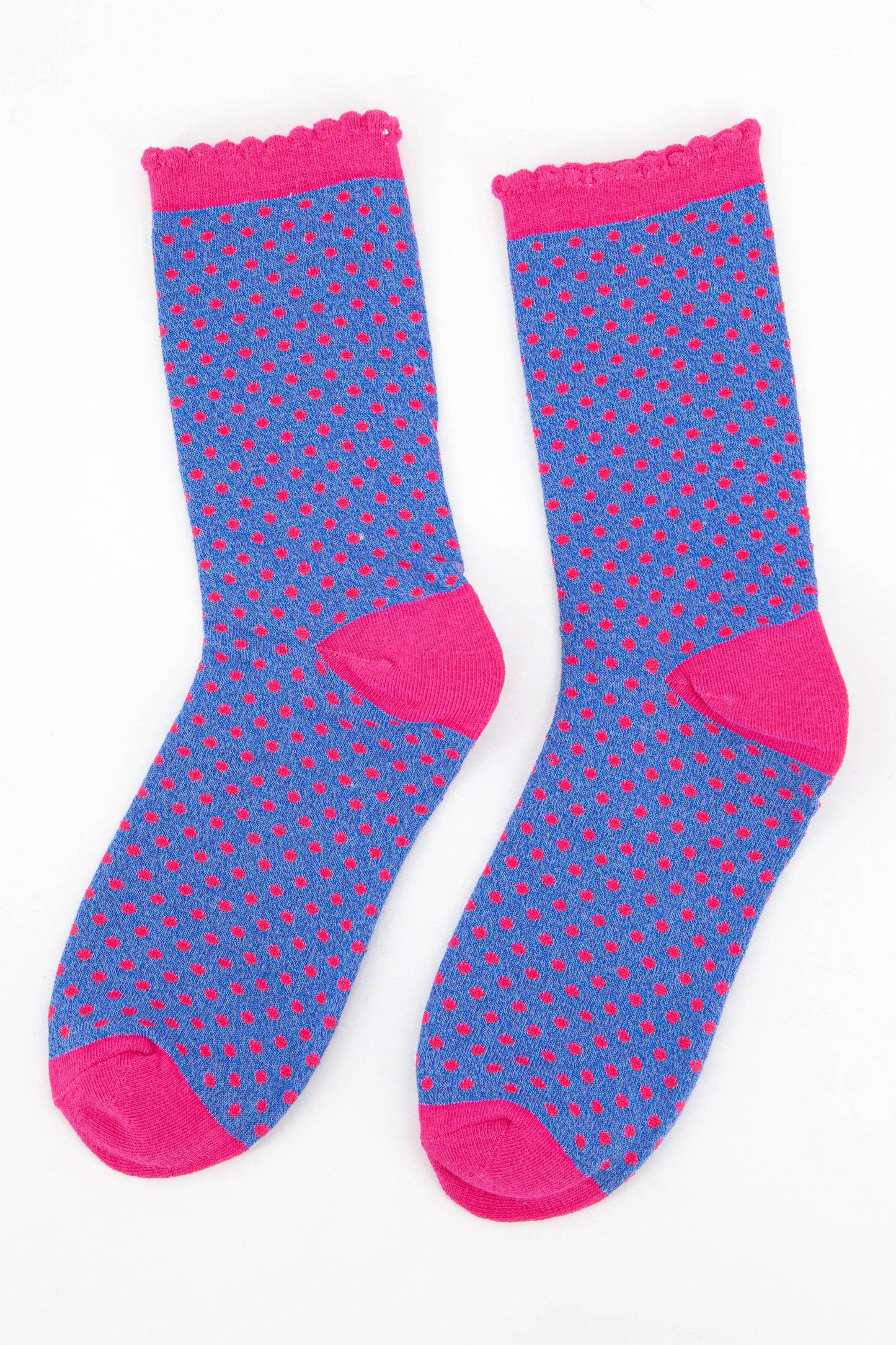 Blue & Pink Spot Glitter Socks
