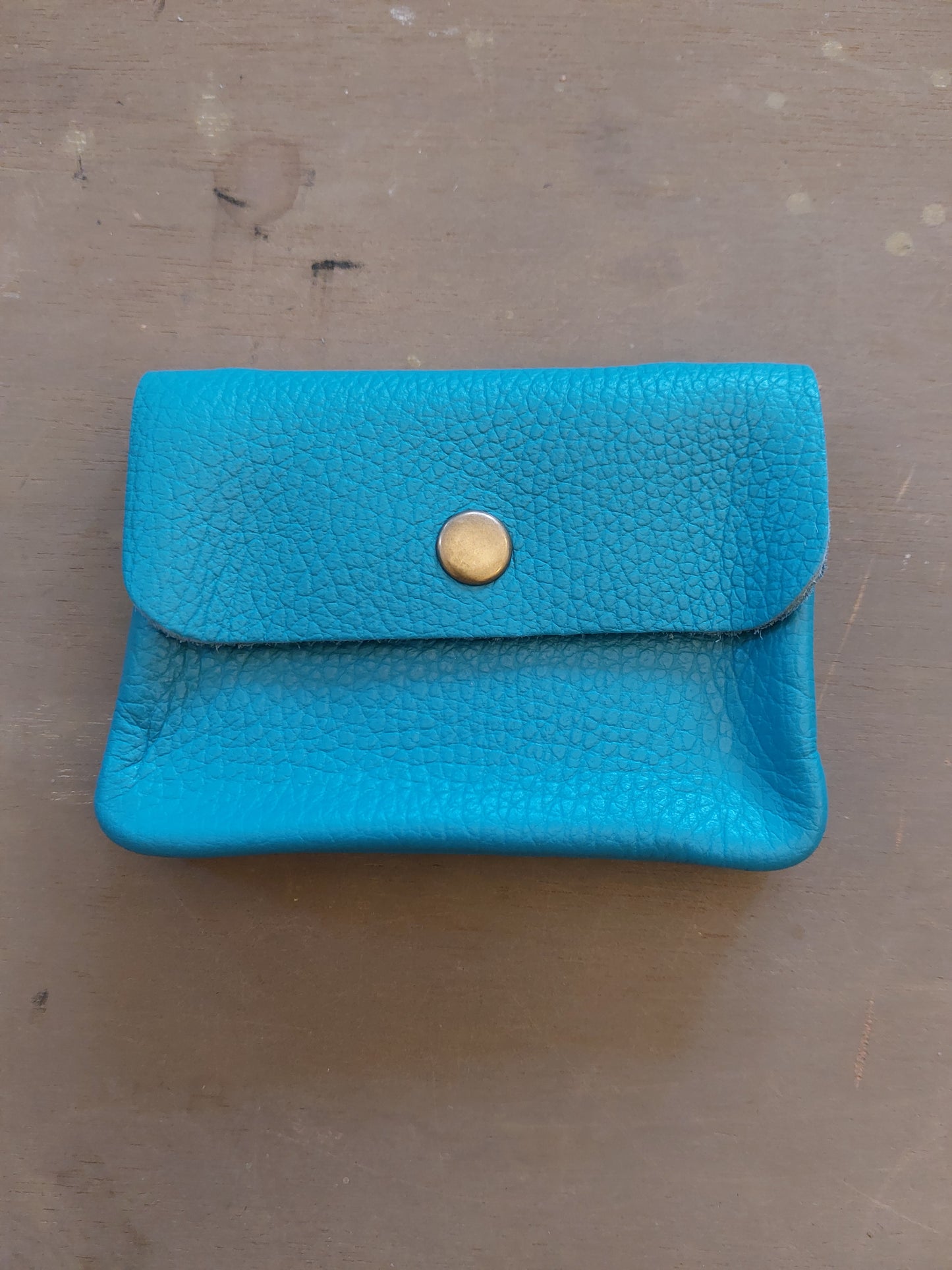 Leather purse  - Teal Blue