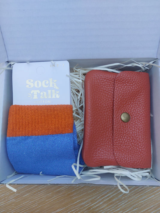 Gift Box - Sock & Purse - Orange