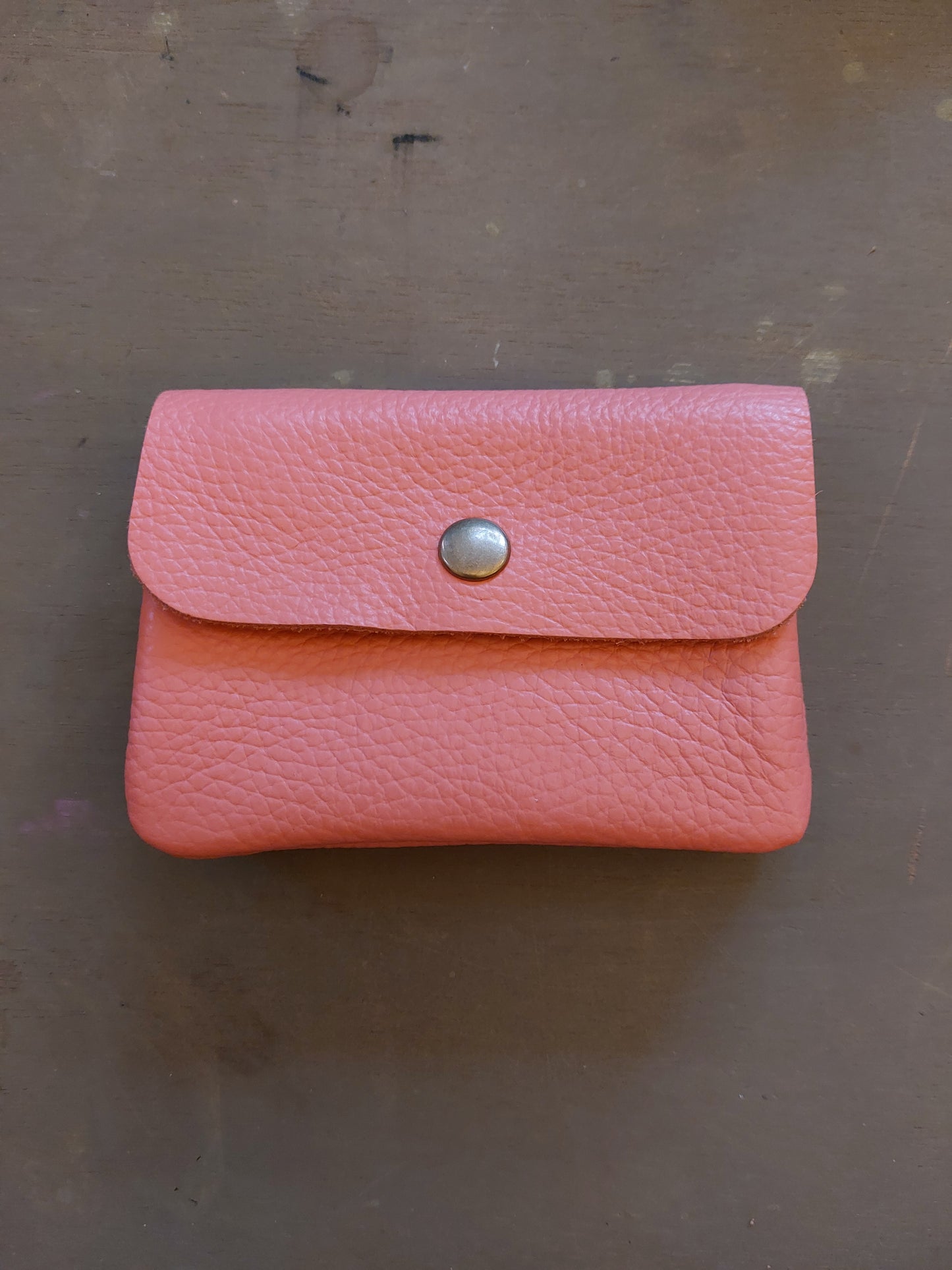 Leather purse - Coral