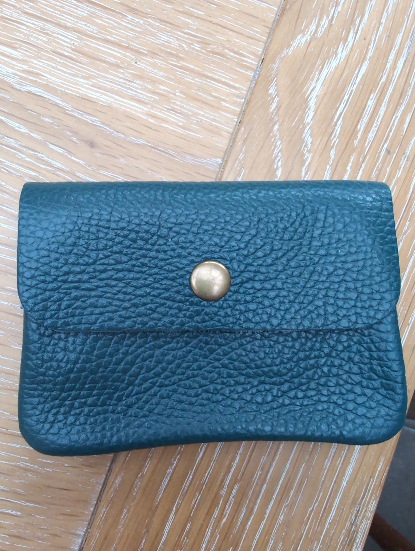 Leather purse  - Teal Blue