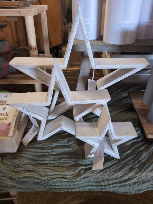 White mantel stars - 3 sizes