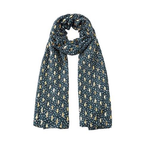 Teal leopard sparkle scarf